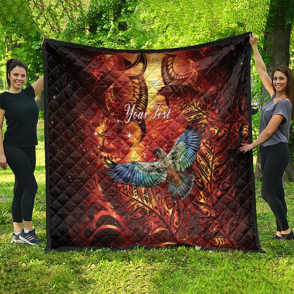 New Zealand Kea Bird Matariki Personalised Quilt Silver Fern Maori Pattern LT22 - Polynesian Pride