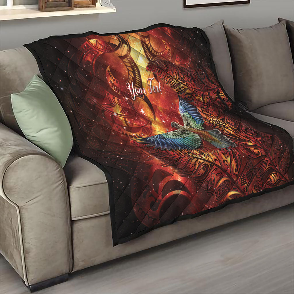 New Zealand Kea Bird Matariki Personalised Quilt Silver Fern Maori Pattern LT22 - Polynesian Pride