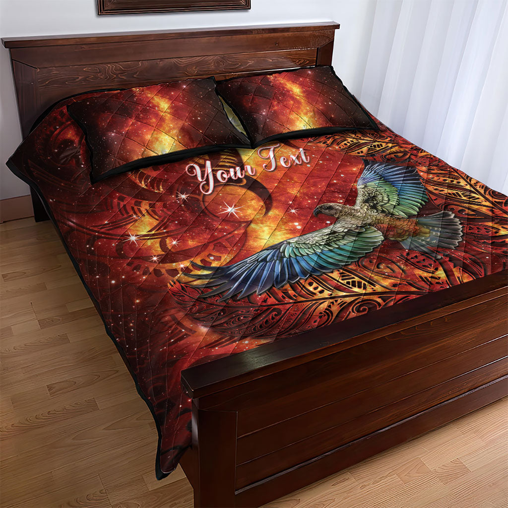New Zealand Kea Bird Matariki Personalised Quilt Bed Set Silver Fern Maori Pattern LT22 - Polynesian Pride