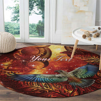 New Zealand Kea Bird Matariki Personalised Round Carpet Silver Fern Maori Pattern LT22 - Polynesian Pride