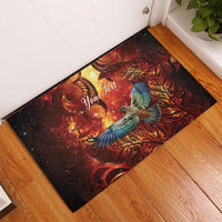 New Zealand Kea Bird Matariki Personalised Rubber Doormat Silver Fern Maori Pattern LT22 - Polynesian Pride