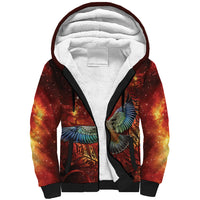 New Zealand Kea Bird Matariki Personalised Sherpa Hoodie Silver Fern Maori Pattern LT22 Unisex Orange - Polynesian Pride