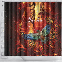 New Zealand Kea Bird Matariki Personalised Shower Curtain Silver Fern Maori Pattern LT22 - Polynesian Pride