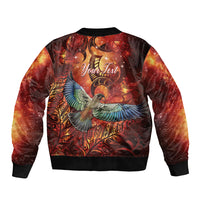 New Zealand Kea Bird Matariki Personalised Sleeve Zip Bomber Jacket Silver Fern Maori Pattern LT22 - Polynesian Pride