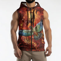 New Zealand Kea Bird Matariki Personalised Sleeveless Zip Hoodie Silver Fern Maori Pattern LT22 - Polynesian Pride