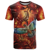 New Zealand Kea Bird Matariki Personalised T Shirt Silver Fern Maori Pattern LT22 Orange - Polynesian Pride