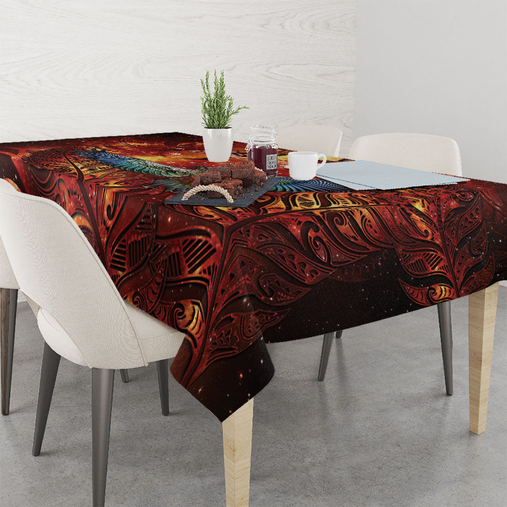 New Zealand Kea Bird Matariki Personalised Tablecloth Silver Fern Maori Pattern LT22 - Polynesian Pride
