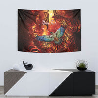 New Zealand Kea Bird Matariki Personalised Tapestry Silver Fern Maori Pattern