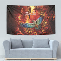 New Zealand Kea Bird Matariki Personalised Tapestry Silver Fern Maori Pattern