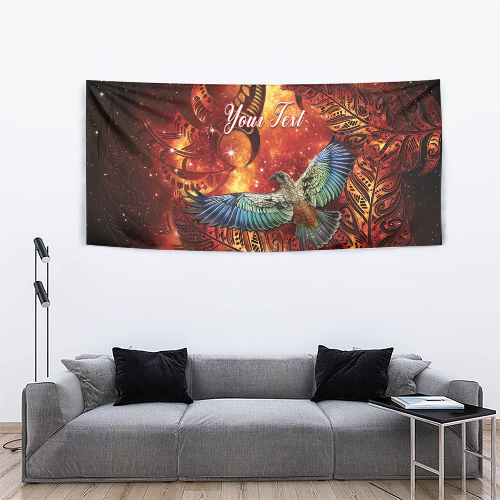 New Zealand Kea Bird Matariki Personalised Tapestry Silver Fern Maori Pattern
