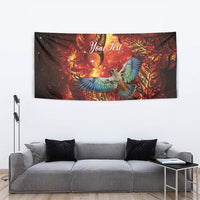 New Zealand Kea Bird Matariki Personalised Tapestry Silver Fern Maori Pattern