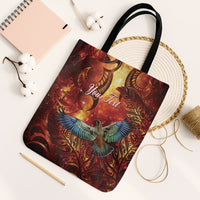 New Zealand Kea Bird Matariki Personalised Tote Bag Silver Fern Maori Pattern LT22 Black Strap One Size Orange - Polynesian Pride