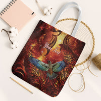 New Zealand Kea Bird Matariki Personalised Tote Bag Silver Fern Maori Pattern LT22 White Strap One Size Orange - Polynesian Pride