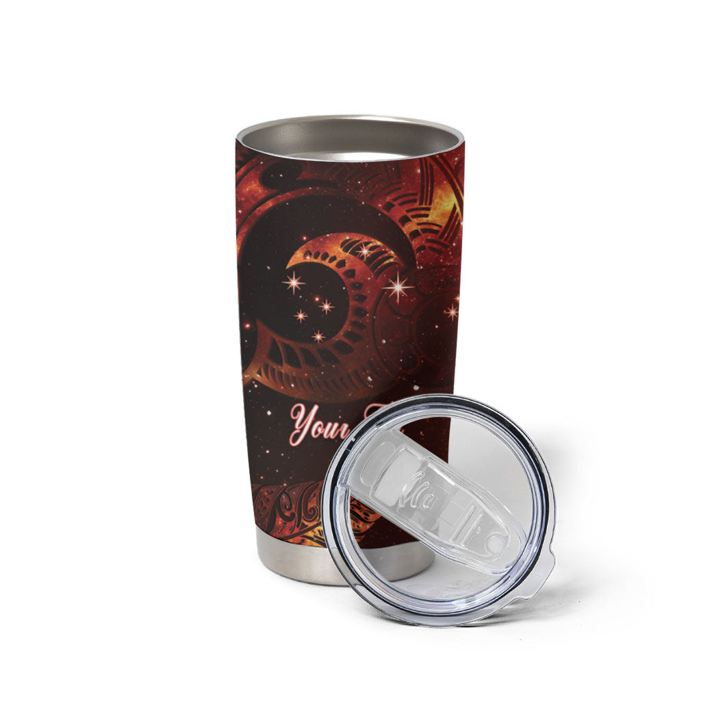 New Zealand Kea Bird Matariki Personalised Tumbler Cup Silver Fern Maori Pattern LT22 - Polynesian Pride