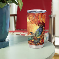 New Zealand Kea Bird Matariki Personalised Tumbler Cup Silver Fern Maori Pattern LT22 - Polynesian Pride