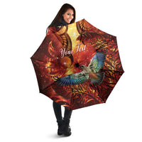 New Zealand Kea Bird Matariki Personalised Umbrella Silver Fern Maori Pattern