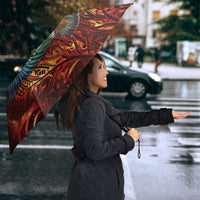 New Zealand Kea Bird Matariki Personalised Umbrella Silver Fern Maori Pattern
