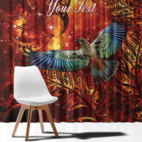 New Zealand Kea Bird Matariki Personalised Window Curtain Silver Fern Maori Pattern LT22 - Polynesian Pride