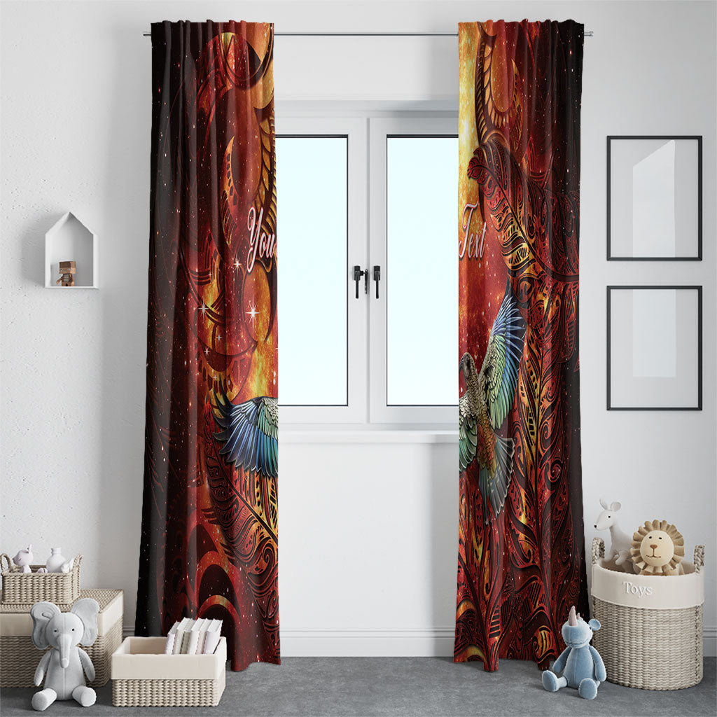 New Zealand Kea Bird Matariki Personalised Window Curtain Silver Fern Maori Pattern LT22 - Polynesian Pride