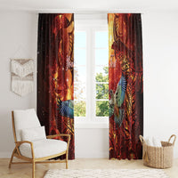 New Zealand Kea Bird Matariki Personalised Window Curtain Silver Fern Maori Pattern LT22 - Polynesian Pride