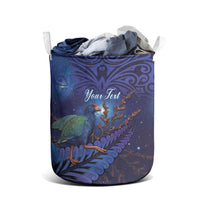 Takahe New Zealand Personalised Laundry Basket Harakeke Silver Fern Maori Pattern LT22 - Polynesian Pride