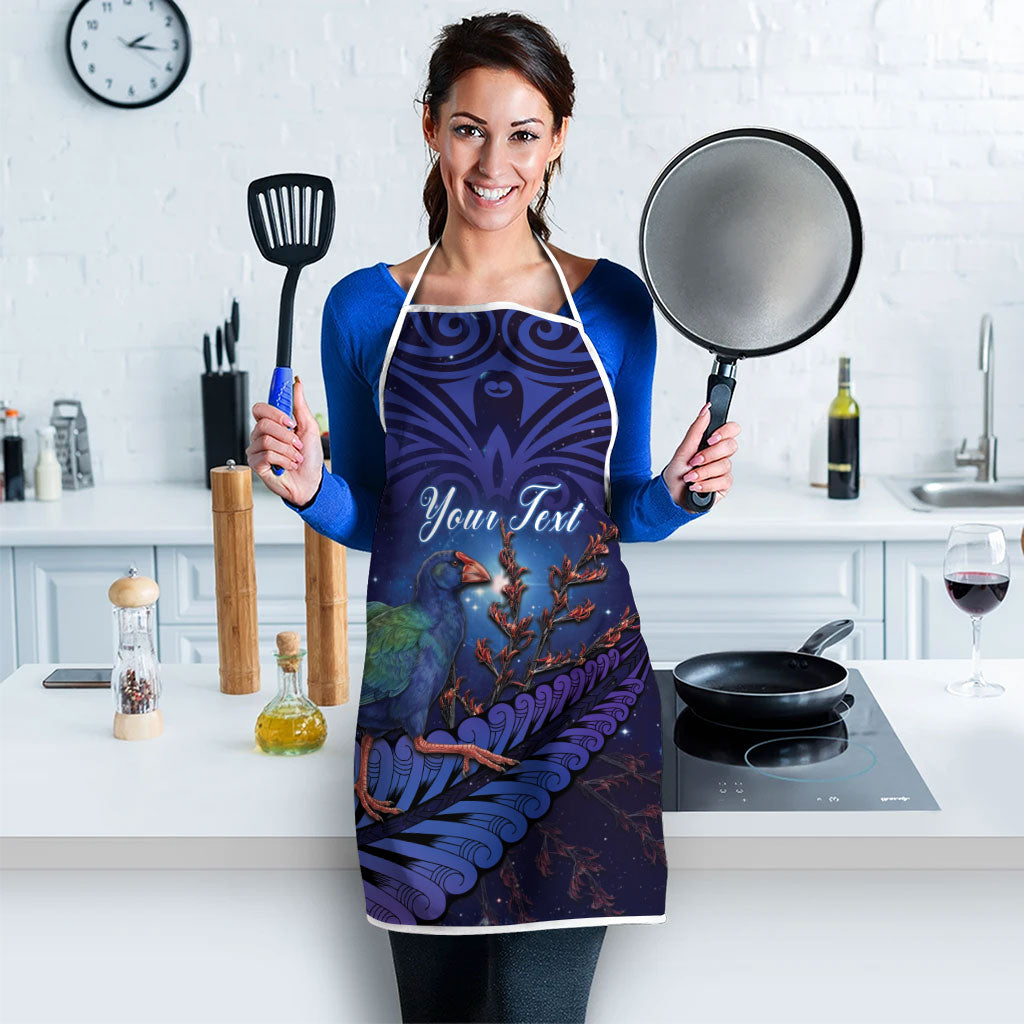 Takahe New Zealand Personalised Apron Harakeke Silver Fern Maori Pattern LT22 - Polynesian Pride