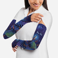 Takahe New Zealand Personalised Arm Sleeves Harakeke Silver Fern Maori Pattern LT22 - Polynesian Pride
