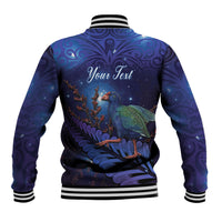 Takahe New Zealand Personalised Baseball Jacket Harakeke Silver Fern Maori Pattern LT22 - Polynesian Pride