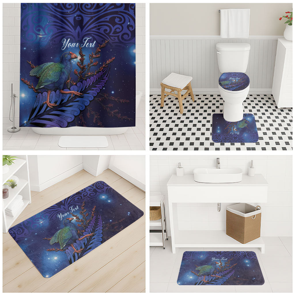 Takahe New Zealand Personalised Bathroom Set Harakeke Silver Fern Maori Pattern LT22 - Polynesian Pride