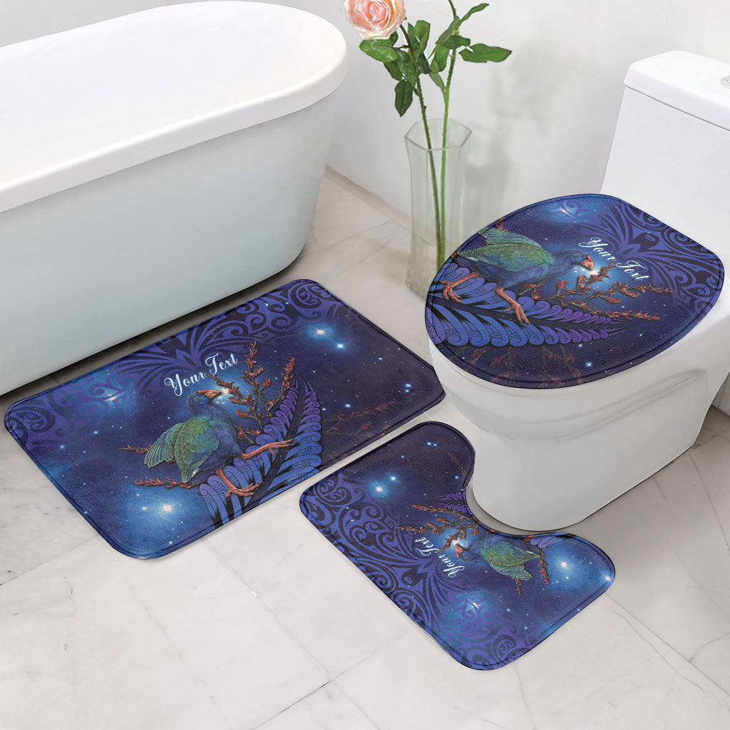Takahe New Zealand Personalised Bathroom Set Harakeke Silver Fern Maori Pattern LT22 - Polynesian Pride