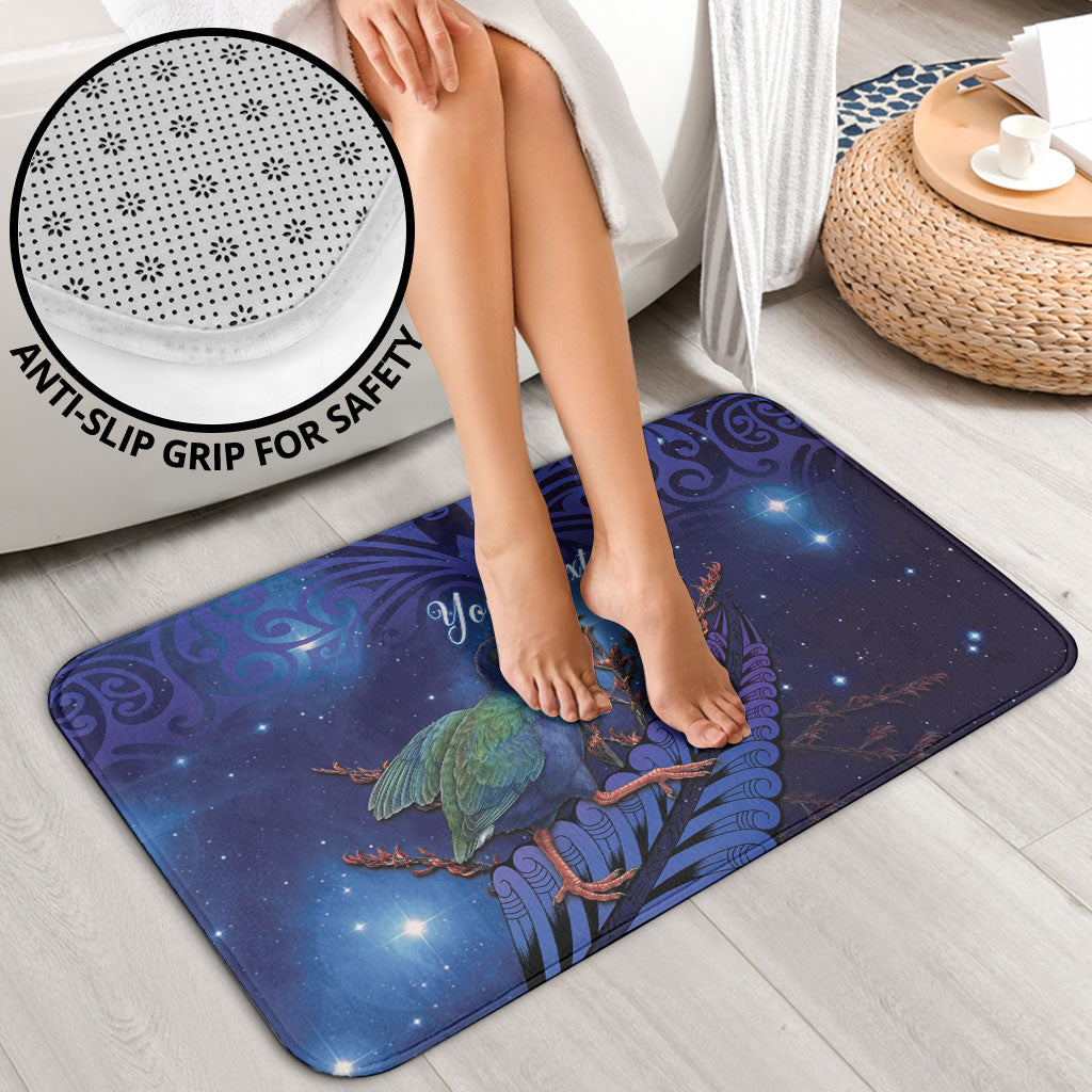 Takahe New Zealand Personalised Bathroom Set Harakeke Silver Fern Maori Pattern LT22 - Polynesian Pride