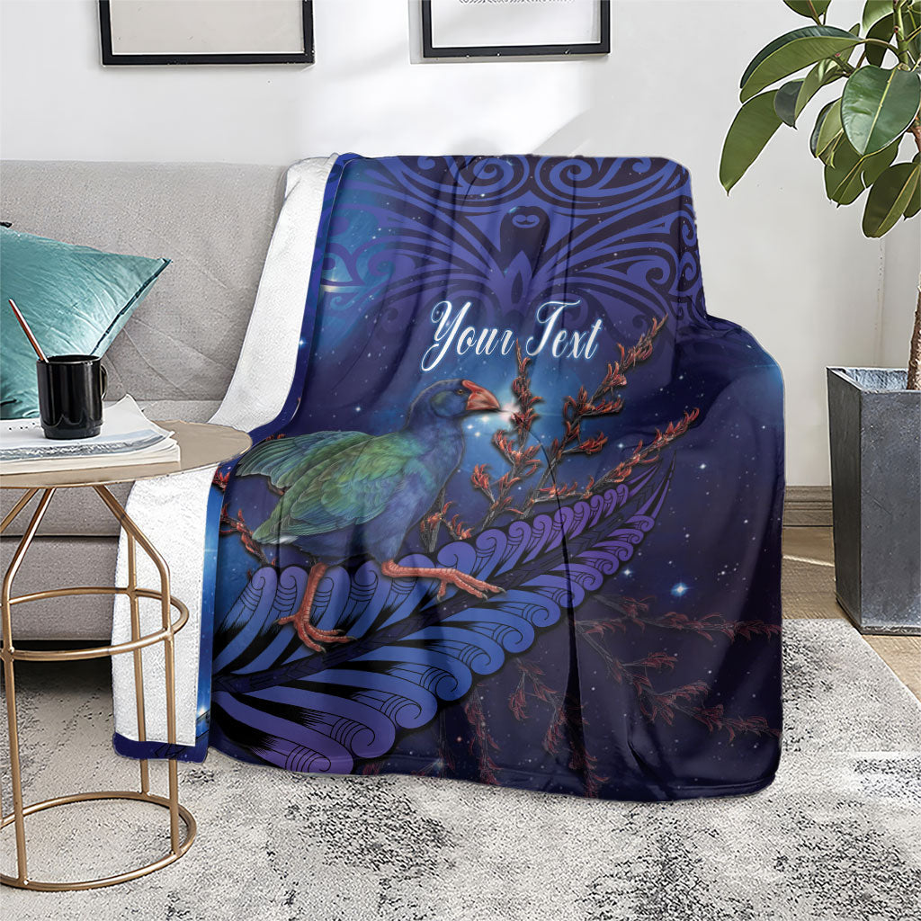 Takahe New Zealand Personalised Blanket Harakeke Silver Fern Maori Pattern LT22 - Polynesian Pride