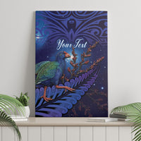 Takahe New Zealand Personalised Canvas Wall Art Harakeke Silver Fern Maori Pattern LT22 - Polynesian Pride