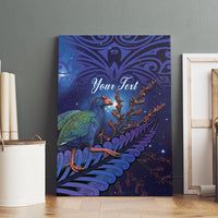 Takahe New Zealand Personalised Canvas Wall Art Harakeke Silver Fern Maori Pattern LT22 - Polynesian Pride