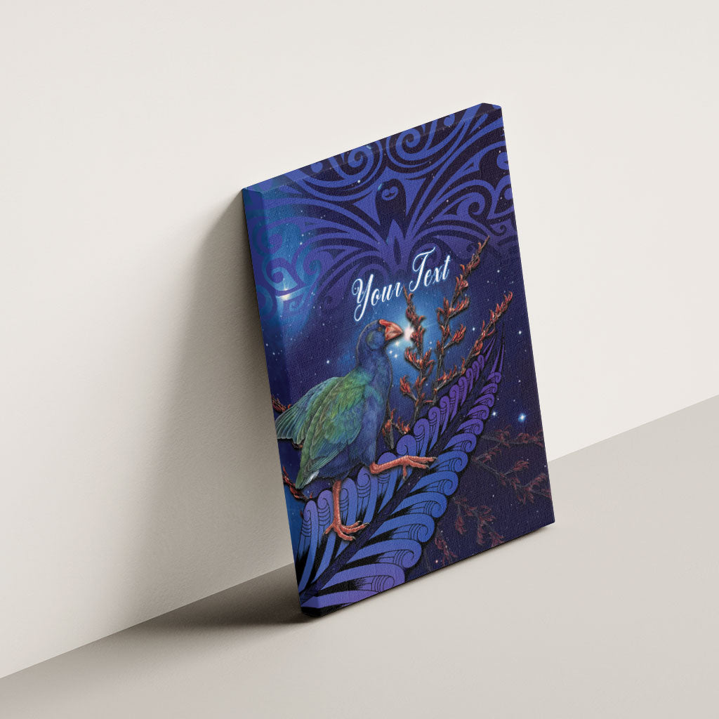 Takahe New Zealand Personalised Canvas Wall Art Harakeke Silver Fern Maori Pattern LT22 - Polynesian Pride