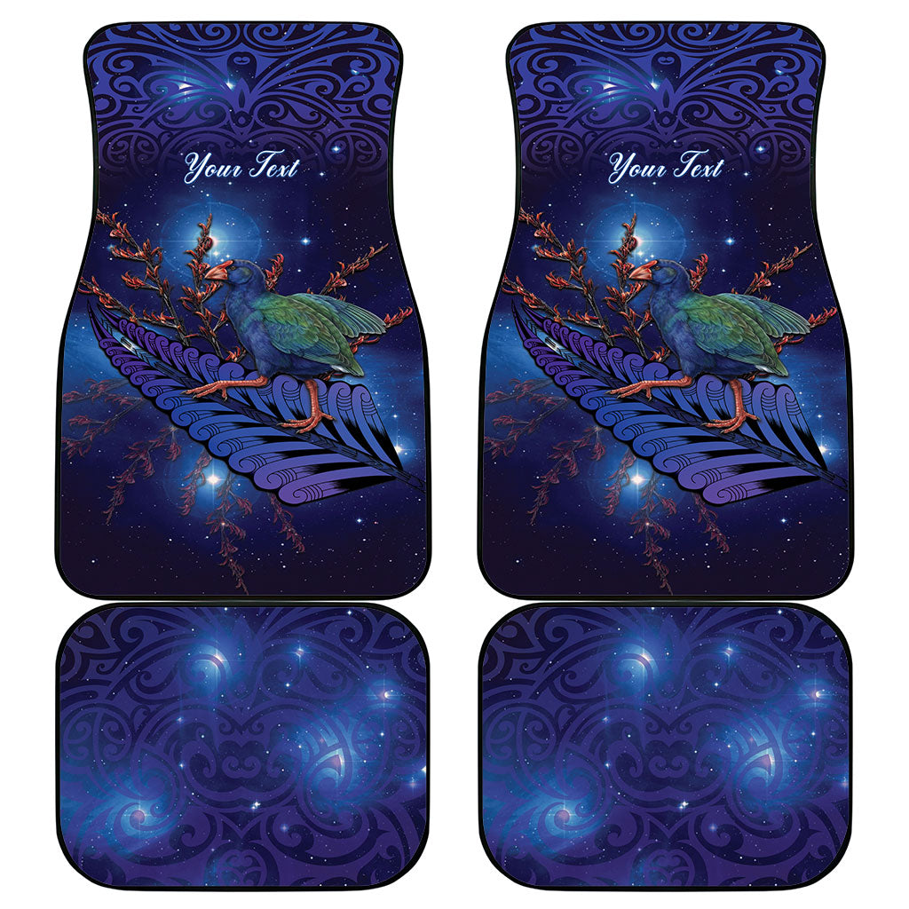 Takahe New Zealand Personalised Car Mats Harakeke Silver Fern Maori Pattern LT22 - Polynesian Pride