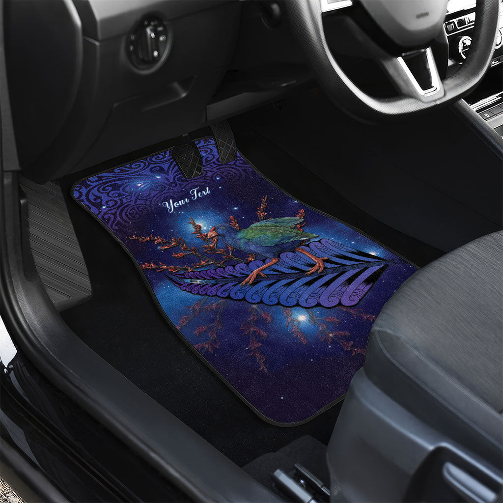 Takahe New Zealand Personalised Car Mats Harakeke Silver Fern Maori Pattern LT22 - Polynesian Pride