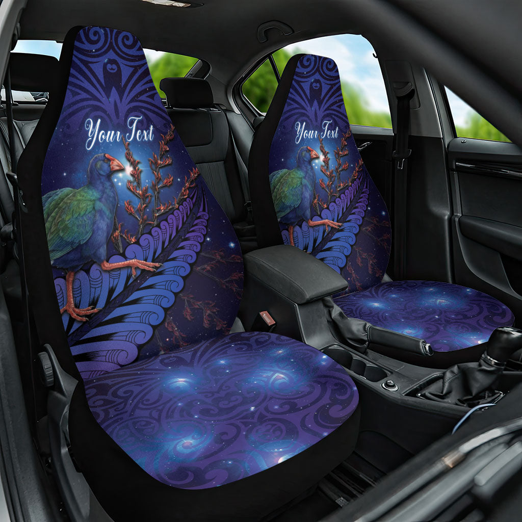 Takahe New Zealand Personalised Car Seat Cover Harakeke Silver Fern Maori Pattern LT22 One Size Blue - Polynesian Pride