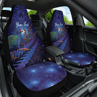 Takahe New Zealand Personalised Car Seat Cover Harakeke Silver Fern Maori Pattern LT22 One Size Blue - Polynesian Pride