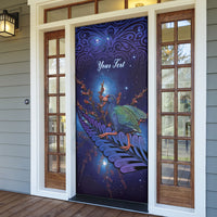 Takahe New Zealand Personalised Door Cover Harakeke Silver Fern Maori Pattern LT22 - Polynesian Pride