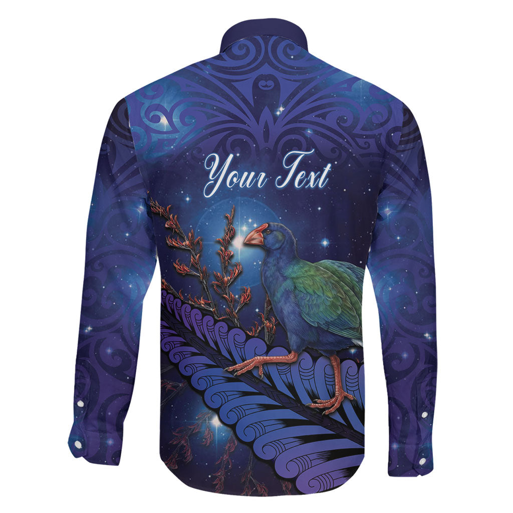 Takahe New Zealand Personalised Family Matching Off Shoulder Maxi Dress and Hawaiian Shirt Harakeke Silver Fern Maori Pattern