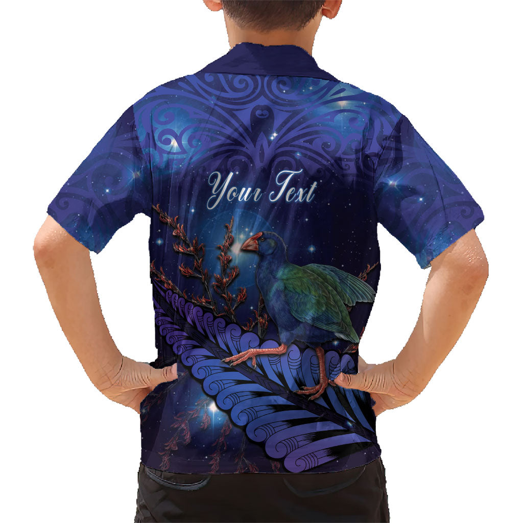 Takahe New Zealand Personalised Family Matching Puletasi and Hawaiian Shirt Harakeke Silver Fern Maori Pattern