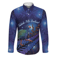Takahe New Zealand Personalised Family Matching Short Sleeve Bodycon Dress and Hawaiian Shirt Harakeke Silver Fern Maori Pattern