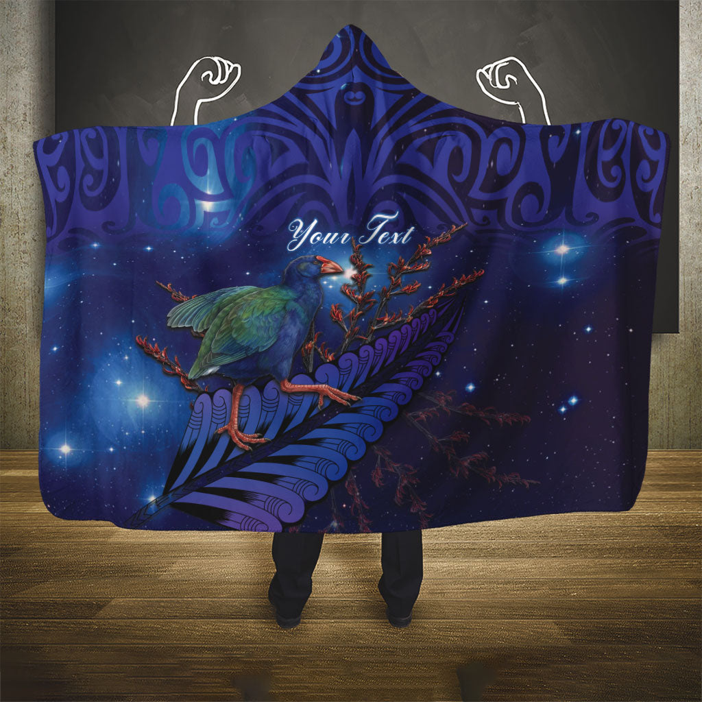 Takahe New Zealand Personalised Hooded Blanket Harakeke Silver Fern Maori Pattern LT22 - Polynesian Pride