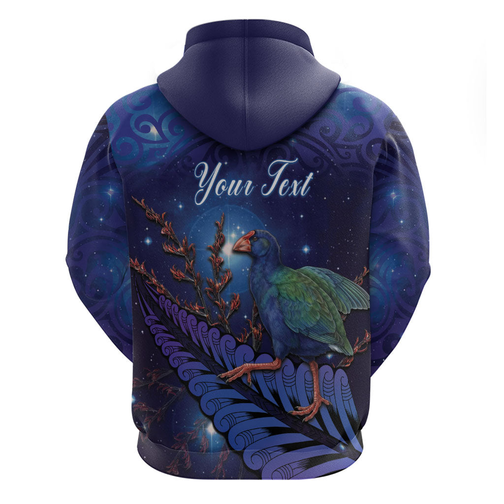 Takahe New Zealand Personalised Hoodie Harakeke Silver Fern Maori Pattern LT22 - Polynesian Pride