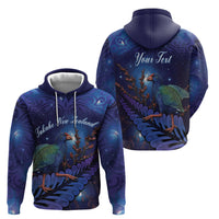 Takahe New Zealand Personalised Hoodie Harakeke Silver Fern Maori Pattern LT22 - Polynesian Pride