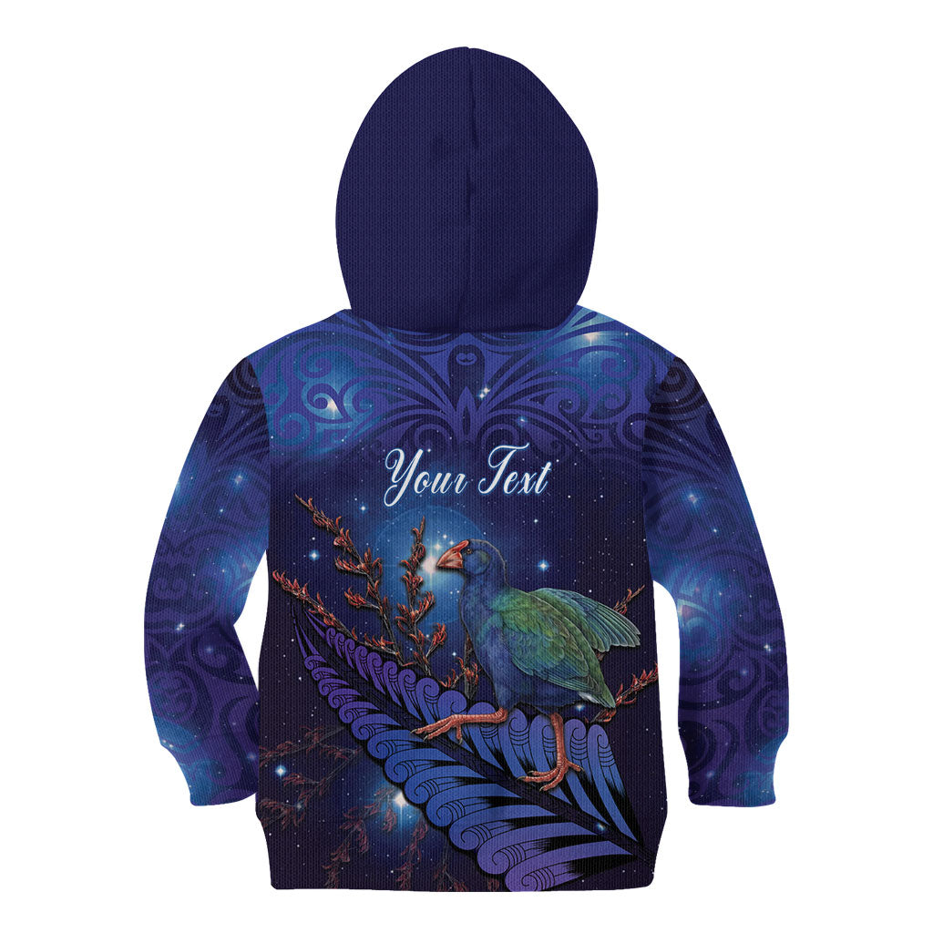 Takahe New Zealand Personalised Kid Hoodie Harakeke Silver Fern Maori Pattern LT22 - Polynesian Pride