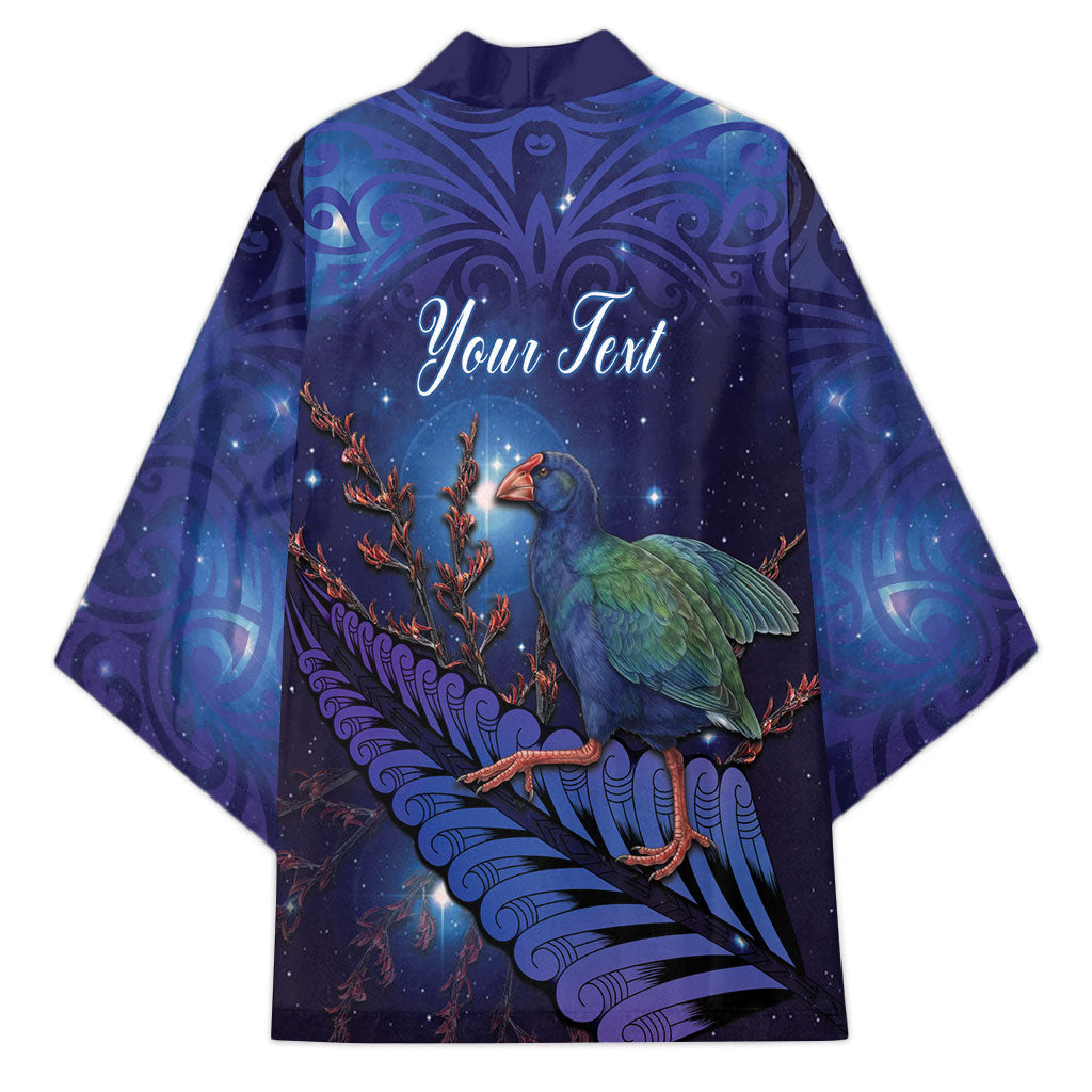Takahe New Zealand Personalised Kimono Harakeke Silver Fern Maori Pattern LT22 - Polynesian Pride
