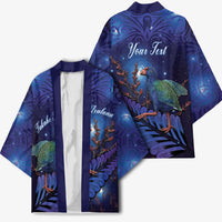 Takahe New Zealand Personalised Kimono Harakeke Silver Fern Maori Pattern LT22 - Polynesian Pride