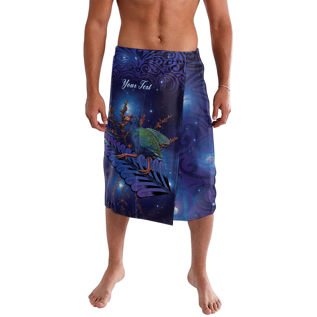 Takahe New Zealand Personalised Lavalava Harakeke Silver Fern Maori Pattern LT22 Blue - Polynesian Pride